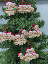 Load and play video in Gallery viewer, Personalized Christmas Ornament Sloth Family 4
