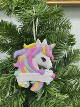 Load and play video in Gallery viewer, Personalized Christmas Ornament Christmas Gift for Girl Unicorn
