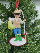 Load and play video in Gallery viewer, Personalized Fishingman Gift Christmas Decoration Ornament Fisherman
