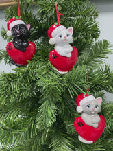 Load and play video in Gallery viewer, Personalized Pet Cat Gift Christmas Ornament Cute Kitty Wht/Bk/Gry

