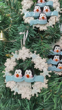 Load and play video in Gallery viewer, Christmas Gift for Family Personalized Ornament Penguin with Snowflake Family 2
