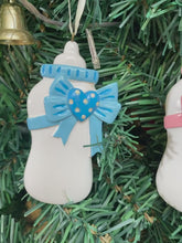 Load and play video in Gallery viewer, Customize Gift for Baby&#39;s 1st Christmas Personalized Ornament Bottle Pink
