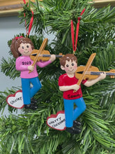 Load and play video in Gallery viewer, Personalized Christmas Ornament Violin Girl/Boy
