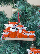 Load and play video in Gallery viewer, Personalized Christmas Family Gift Holiday Decoration Ornament Fox Family 2
