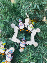 Load and play video in Gallery viewer, Personalized Christmas Ornament Snowflake with Penguin Family
