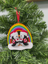 Load and play video in Gallery viewer, Personalized Gift for Christmas LGBT Penguin Love Couple Ornament

