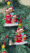 Load and play video in Gallery viewer, Personalized Gift Christmas Ornament Pregenant Bear Family 2
