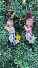 Load and play video in Gallery viewer, Personalized Christmas Sport Ornament Baseball Boy
