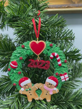 Load and play video in Gallery viewer, Personalized Christmas Ornament Ginger Bread Couple Ornament
