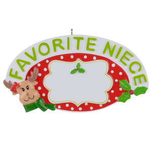 Christmas Personalized Ornament Favorite Niece