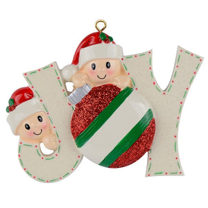 Customize Christmas Gift Personalized Ornament JOY Family 2