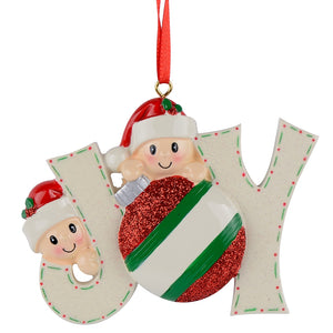 Customize Christmas Gift Personalized Ornament JOY Family 2