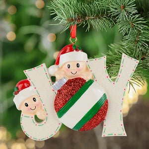 Personalized Christmas Ornament JOY Family 2