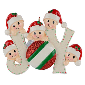 Personalized Christmas Gift Christmas Tree decor Ornament for Family of 5 JOY