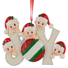 Load image into Gallery viewer, Personalized Christmas Ornament JOY Family 5
