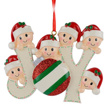 Load image into Gallery viewer, Personalized Christmas Ornament JOY Family 6
