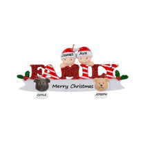 Load image into Gallery viewer, Personalized Christmas Ornament Sparkle Family 2
