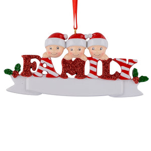 Personalized Christmas Ornament Sparkle Family 3
