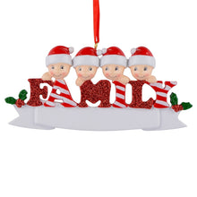 Load image into Gallery viewer, Personalized Christmas Ornament Sparkle Family 4
