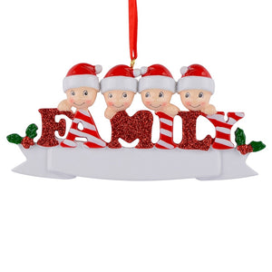 Personalized Christmas Ornament Sparkle Family 4