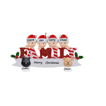 Load image into Gallery viewer, Personalized Christmas Ornament Sparkle Family 4
