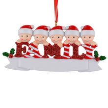 Load image into Gallery viewer, Personalized Christmas Ornament Sparkle Family 5
