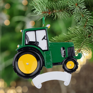 Christmas Personalized Ornament Tractor Green