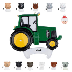 Teens Christmas Gift Personalized Ornament Tractor Green