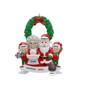 Personalized Christmas Ornament Santa family 4