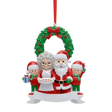 Load image into Gallery viewer, Christmas Gift Personalize Ornament Santa family 4
