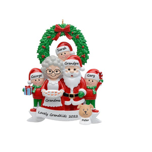 Personalized Gift Christmas Ornament Grandpa & Grandma family 5