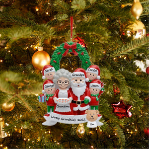 Personalized Christmas Ornament Santa family 6