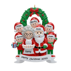 Personalized Christmas Ornament Santa family 7