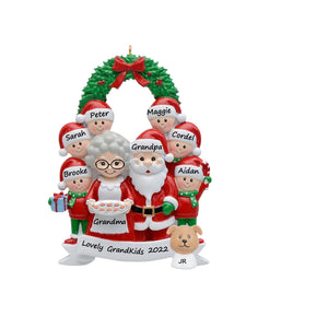 Customize gift for Grandpa & Grandma Christmas Ornament Santa family 8