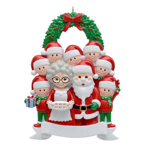 Personalized Christmas Ornament Santa family 9