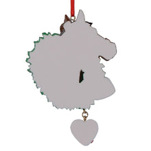Load image into Gallery viewer, Personalized Christmas Ornament Horse with Wreath
