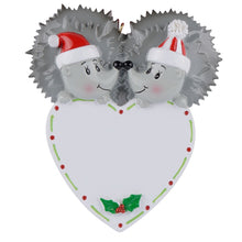 Load image into Gallery viewer, Personalized Gift Christmas Ornament Hedgehog Couple
