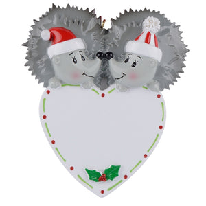 Personalized Gift Christmas Ornament Hedgehog Couple