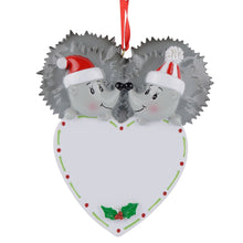 Load image into Gallery viewer, Personalized Gift Christmas Ornament Hedgehog Couple
