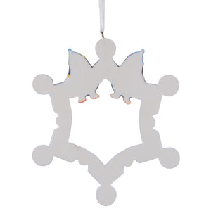 Personalized Christmas Ornament Snowflake with Penguin Family 2