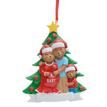 Load image into Gallery viewer, Customize Christmas Gift Ornament Pregenant Bear Family 3
