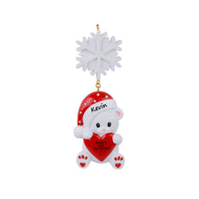 Load image into Gallery viewer, Personalized Baby&#39;s 1st Christmas Ornament Bear Baby Ornament
