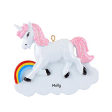 Load image into Gallery viewer, Personalized Christmas Ornament Unicorn
