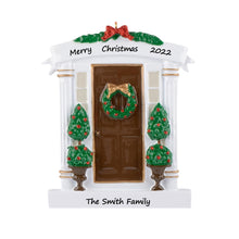 Load image into Gallery viewer, Personalized Christmas Ornament Our New Home Brown Door
