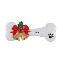 Load image into Gallery viewer, Customize Pet Dog Gift Christmas Tree Ornament Dog Bone Ornament
