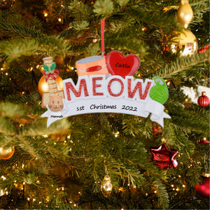 Personalized Christmas Pet Ornament MEOW/WOOF