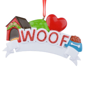 Personalized Christmas Pet Ornament WOOF/MEOW