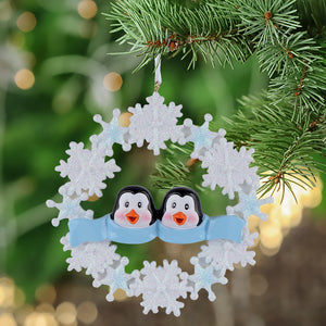 Christmas Gift for Family Personalized Ornament Penguin with Snowflake Family 2