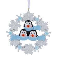 Load image into Gallery viewer, Personalized Christmas Family Gift Penguin with Snowflake Family 3
