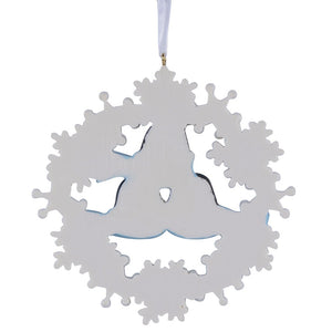Personalized Christmas Ornament Penguin with Snowflake Family 3